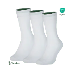 3 Pack Seamless Bamboo Socks- White