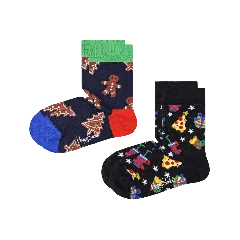 Kids 2-Pack Gingerbread & Gifts Socks