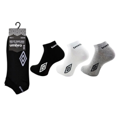 Umbro Trainer Ankle Socks-Assorted (White, Grey, Black)-41-46